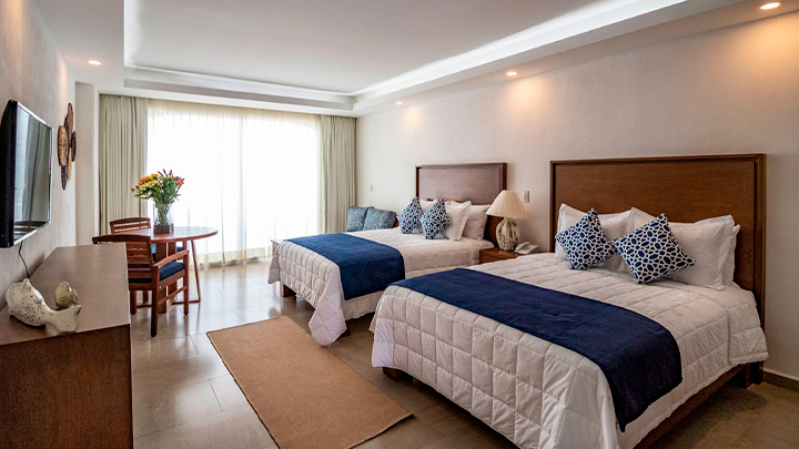 2 Queen beds Suite double queen suite details paramar, The Paramar Beachfront hotel Boutique PV